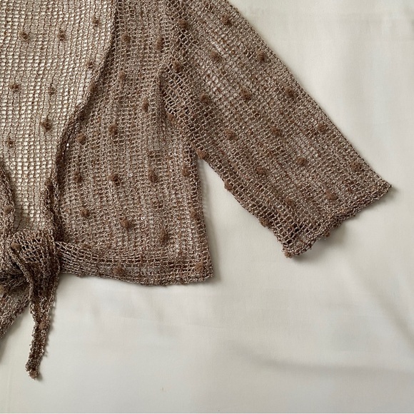 Vintage Crochet Cardigan Tie Front Top - Picture 3 of 5